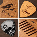 Personalized Engraved Wooden Guitar Pick Holder