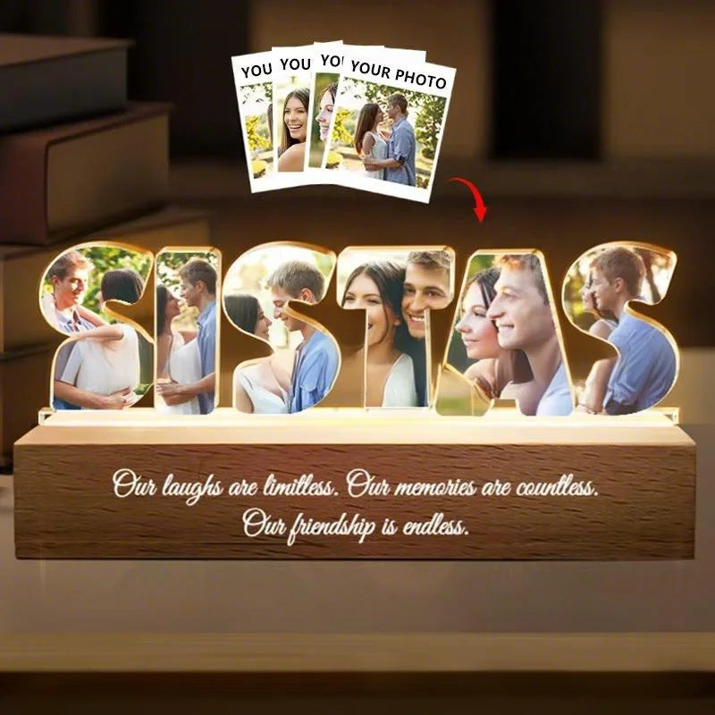 Personalized Photo Night Light with Your Word