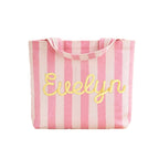 Personalized Striped Tote Bag