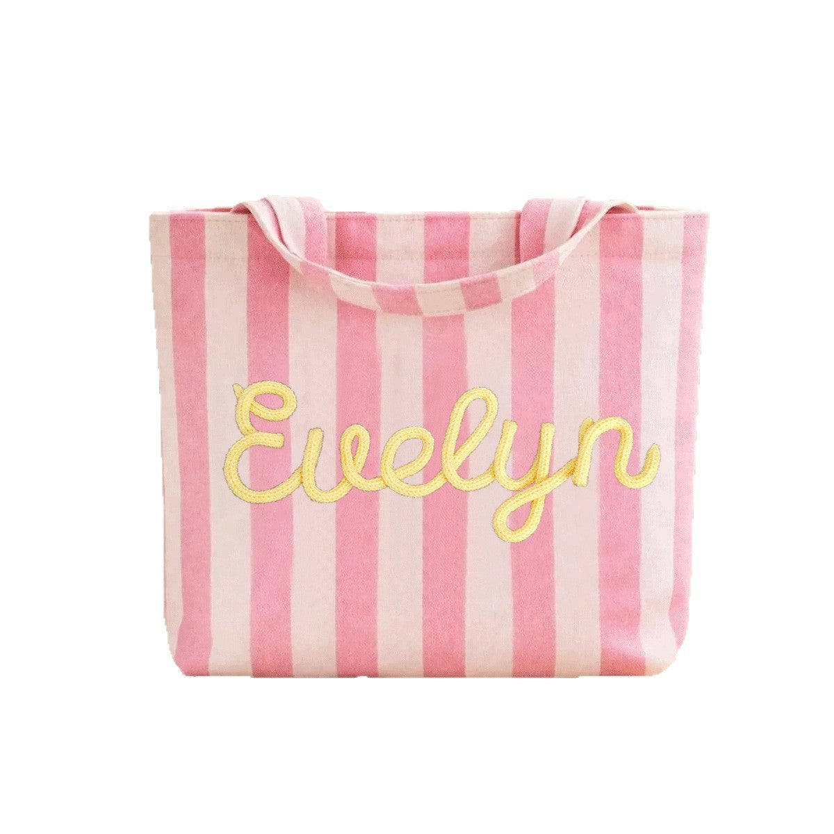 Personalized Striped Tote Bag
