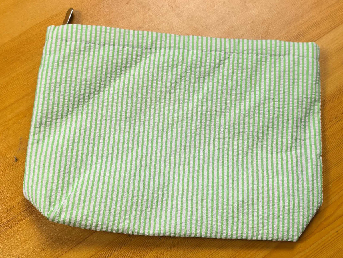 Personalized Seersucker Makeup Bag