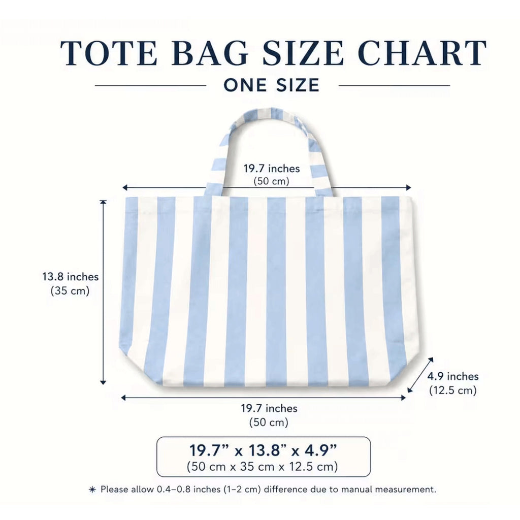 Personalized Striped Tote Bag