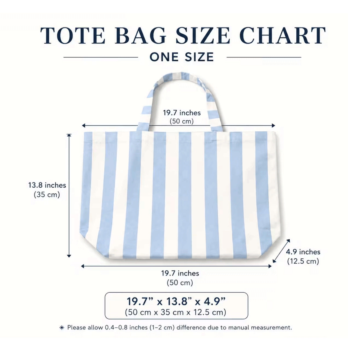 Personalized Striped Tote Bag