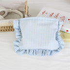 Personalized Gingham Ruffle Makeup Bag