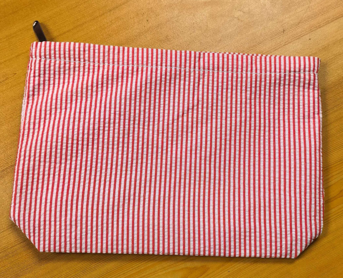 Personalized Seersucker Makeup Bag