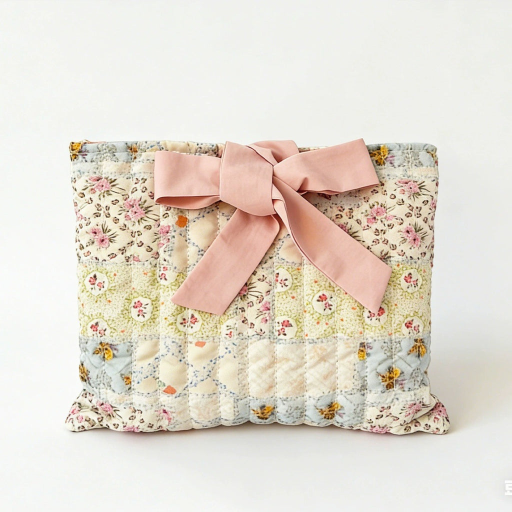 Personalized Quilted Bow Pouch