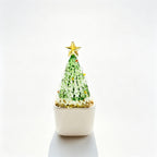 Mini Glass Christmas Tree in a Ceramic Pot