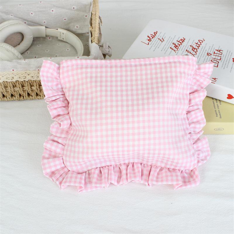 Personalized Gingham Ruffle Makeup Bag