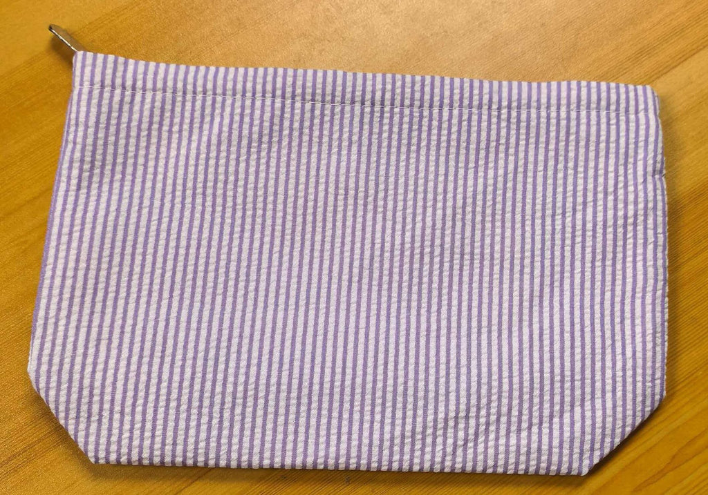 Personalized Seersucker Makeup Bag