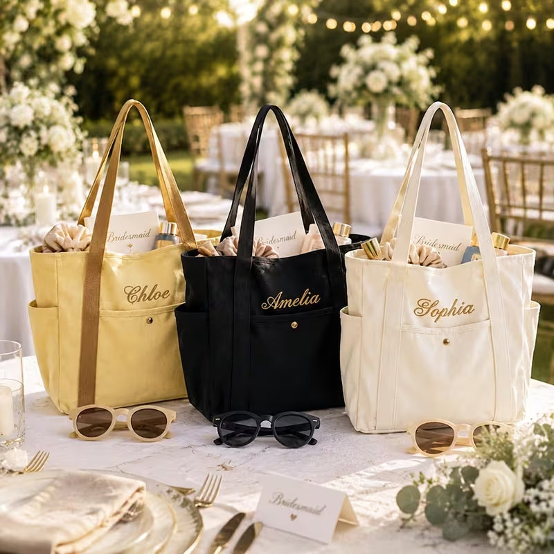 Personalized Embroidered Canvas Tote Bag
