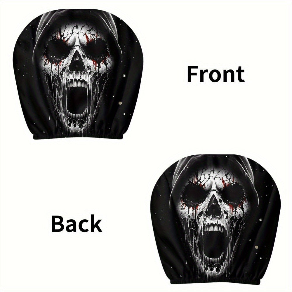 Blood-Eye Skull Halloween car headrest cover design
