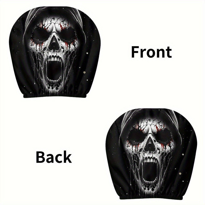 Blood-Eye Skull Halloween car headrest cover design