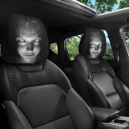 Faceless Man Halloween car headrest cover design