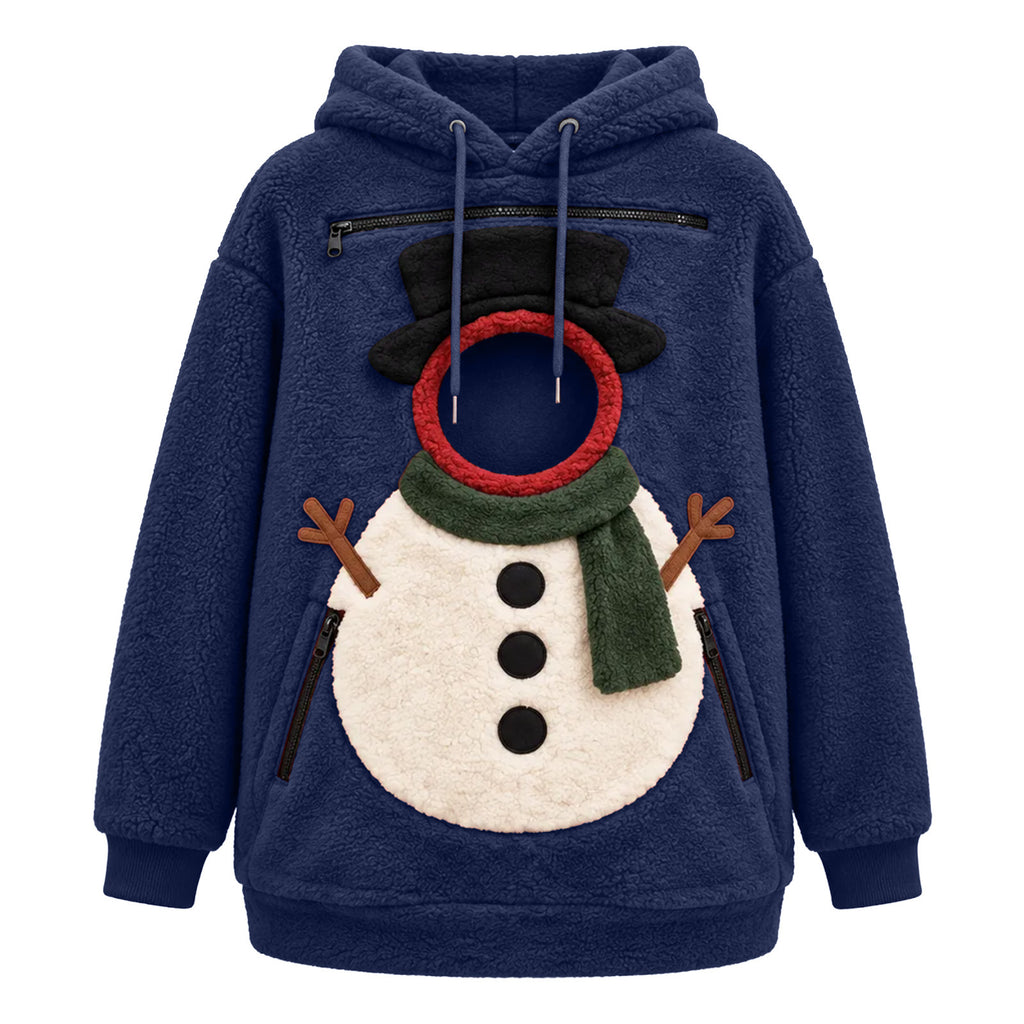 Christmas Pet Pouch Fleece Hoodie