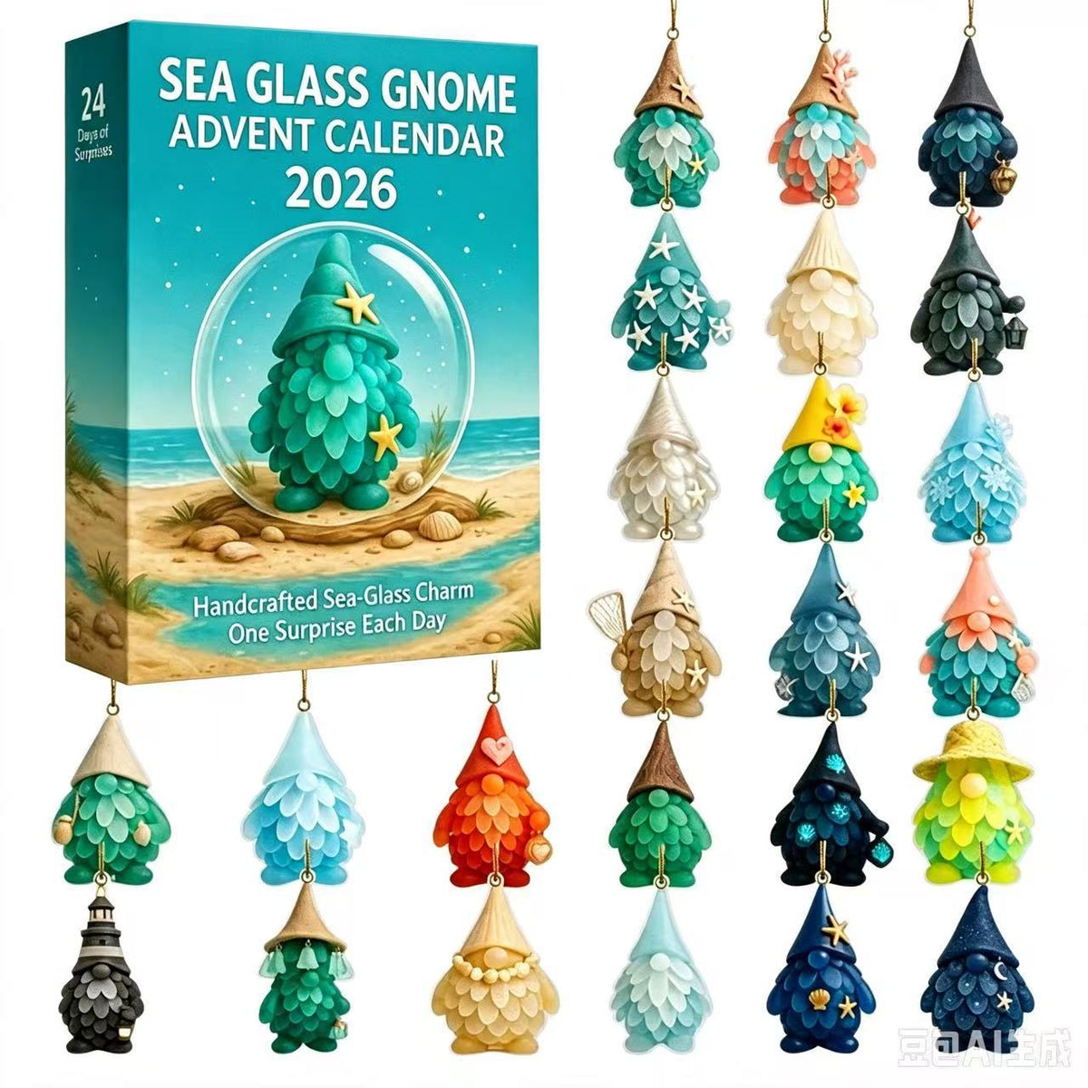 24 Days of Christmas Advent Calendar with Acrylic Ornaments