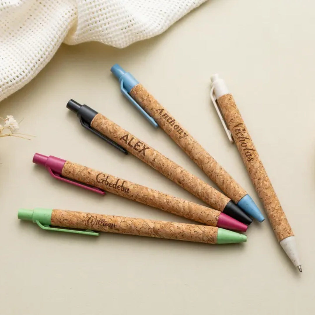 Personalized Engraved Cork Pen