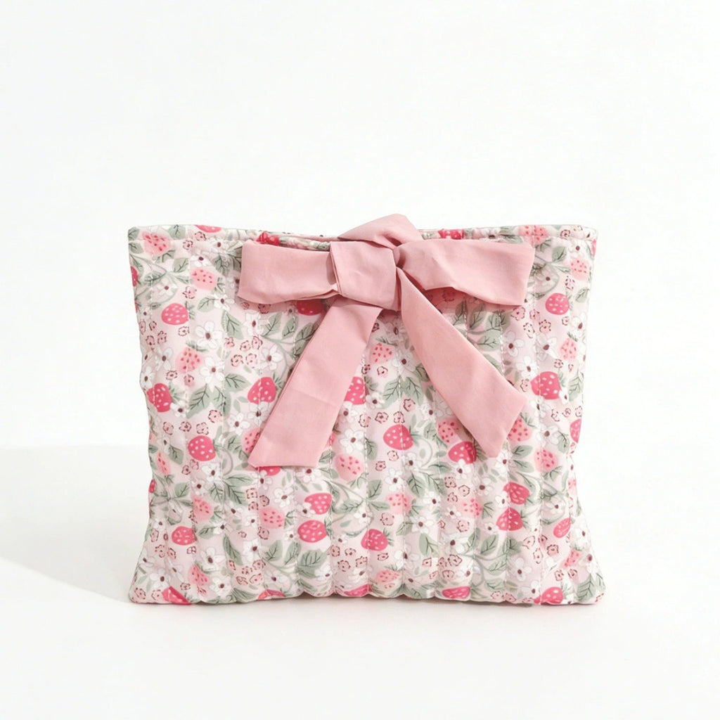 Personalized Quilted Bow Pouch