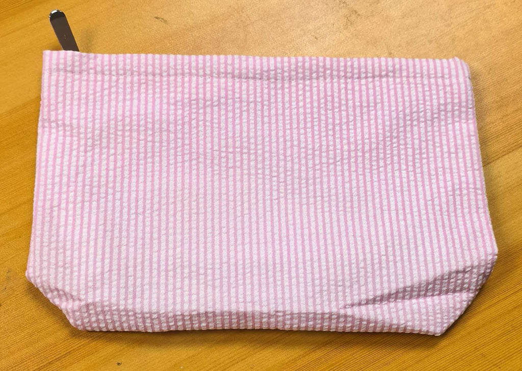 Personalized Seersucker Makeup Bag