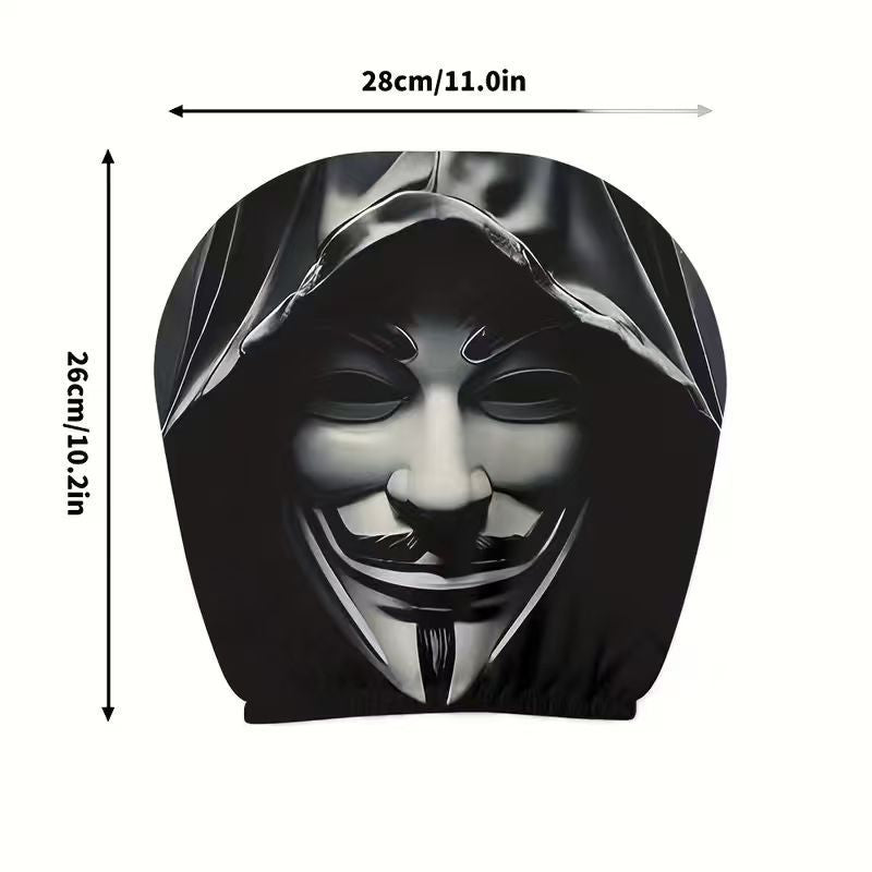 V-Mask Halloween car headrest cover design