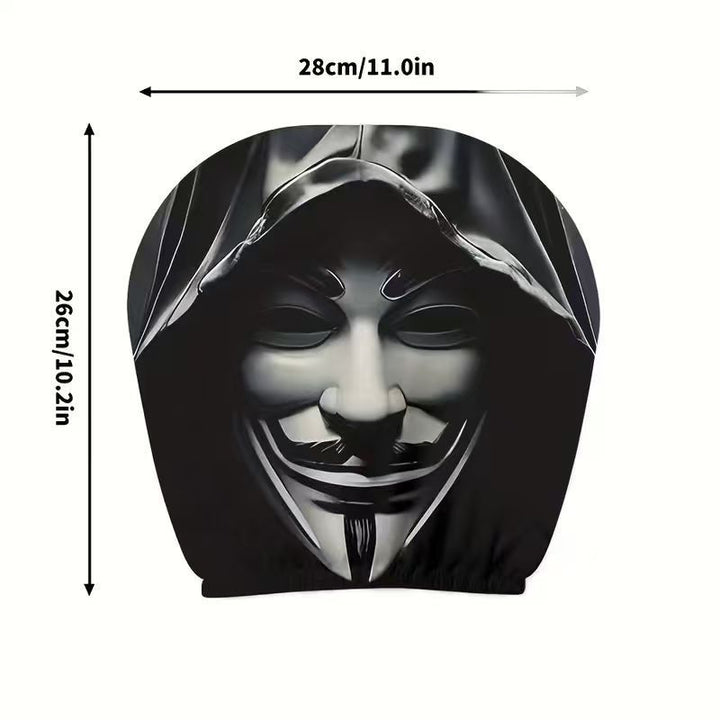 V-Mask Halloween car headrest cover design
