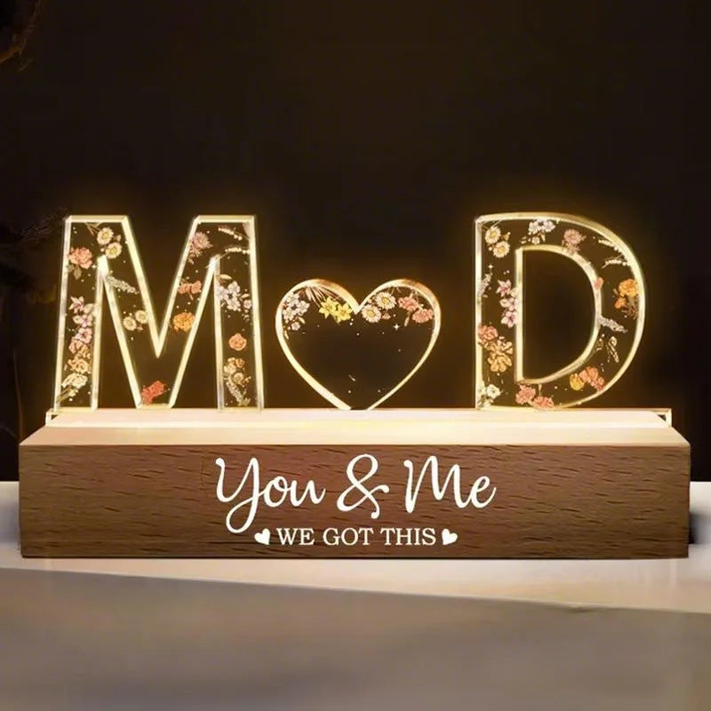 Personalized Photo Night Light with Your Word