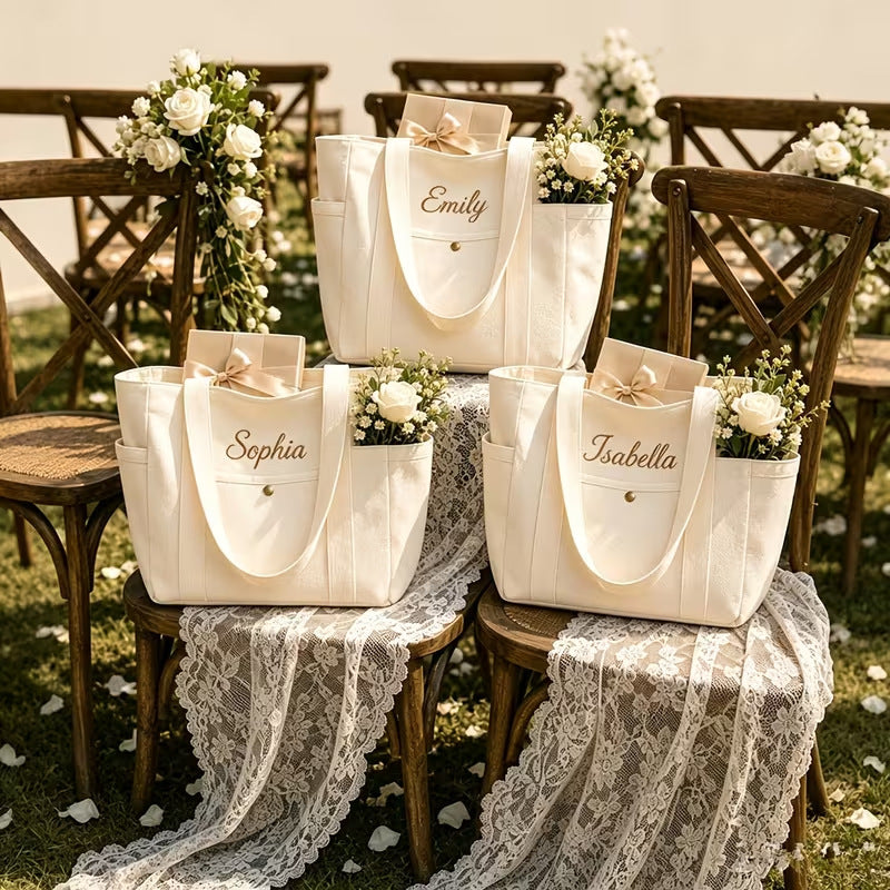Personalized Embroidered Canvas Tote Bag