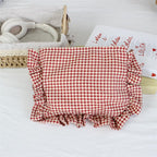 Personalized Gingham Ruffle Makeup Bag