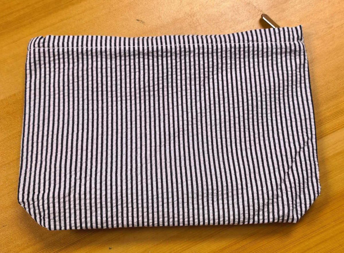 Personalized Seersucker Makeup Bag