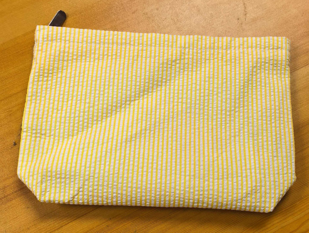 Personalized Seersucker Makeup Bag