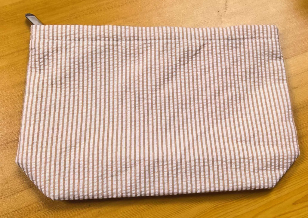 Personalized Seersucker Makeup Bag