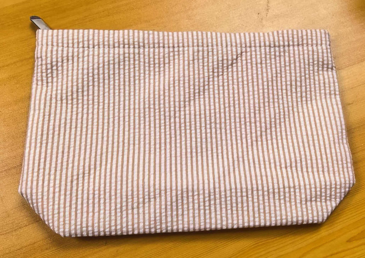 Personalized Seersucker Makeup Bag