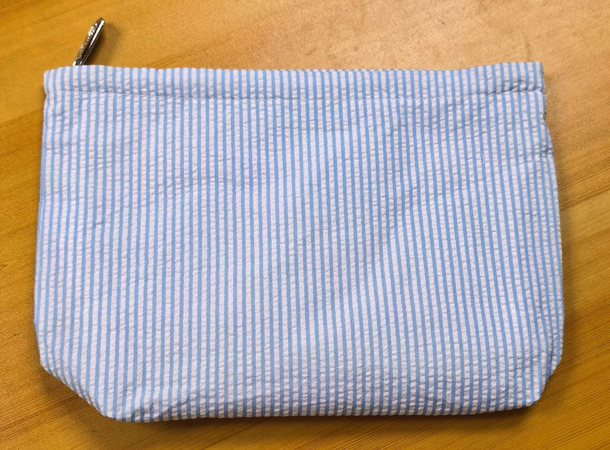 Personalized Seersucker Makeup Bag