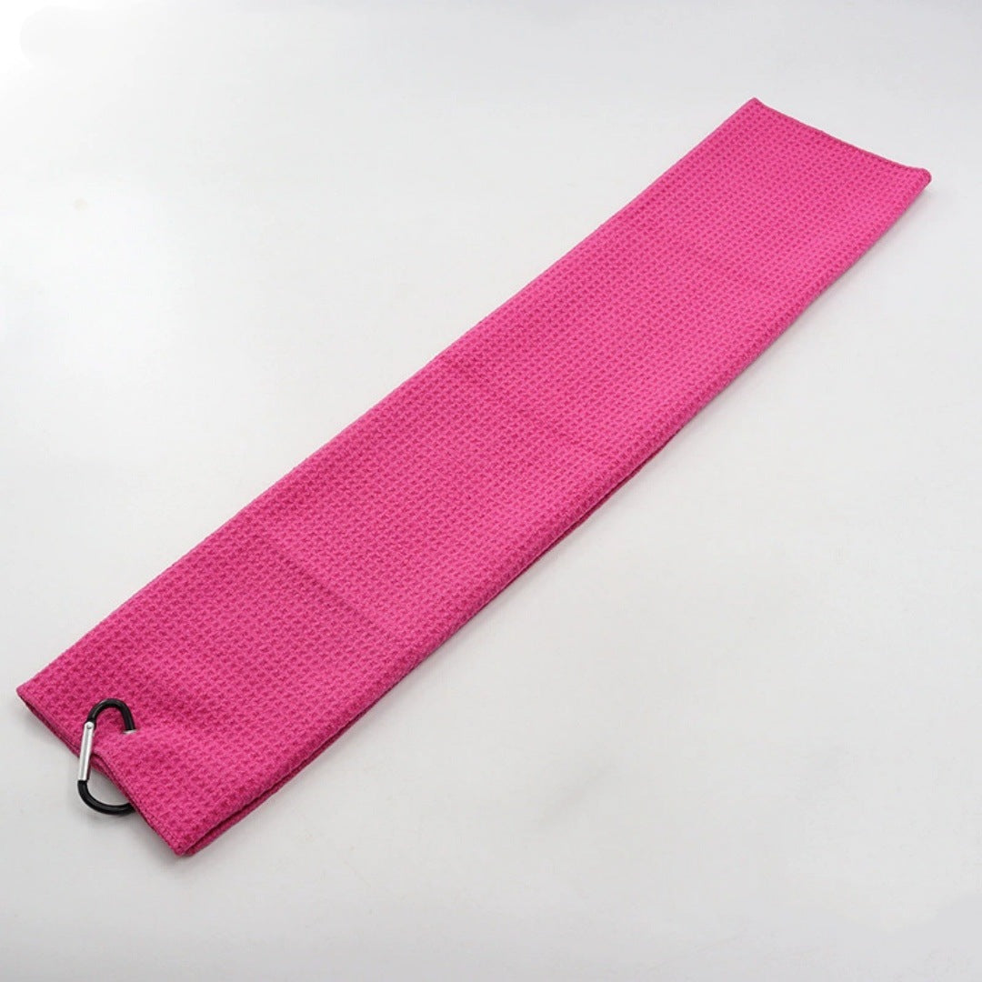 Hot pink waffle golf towel